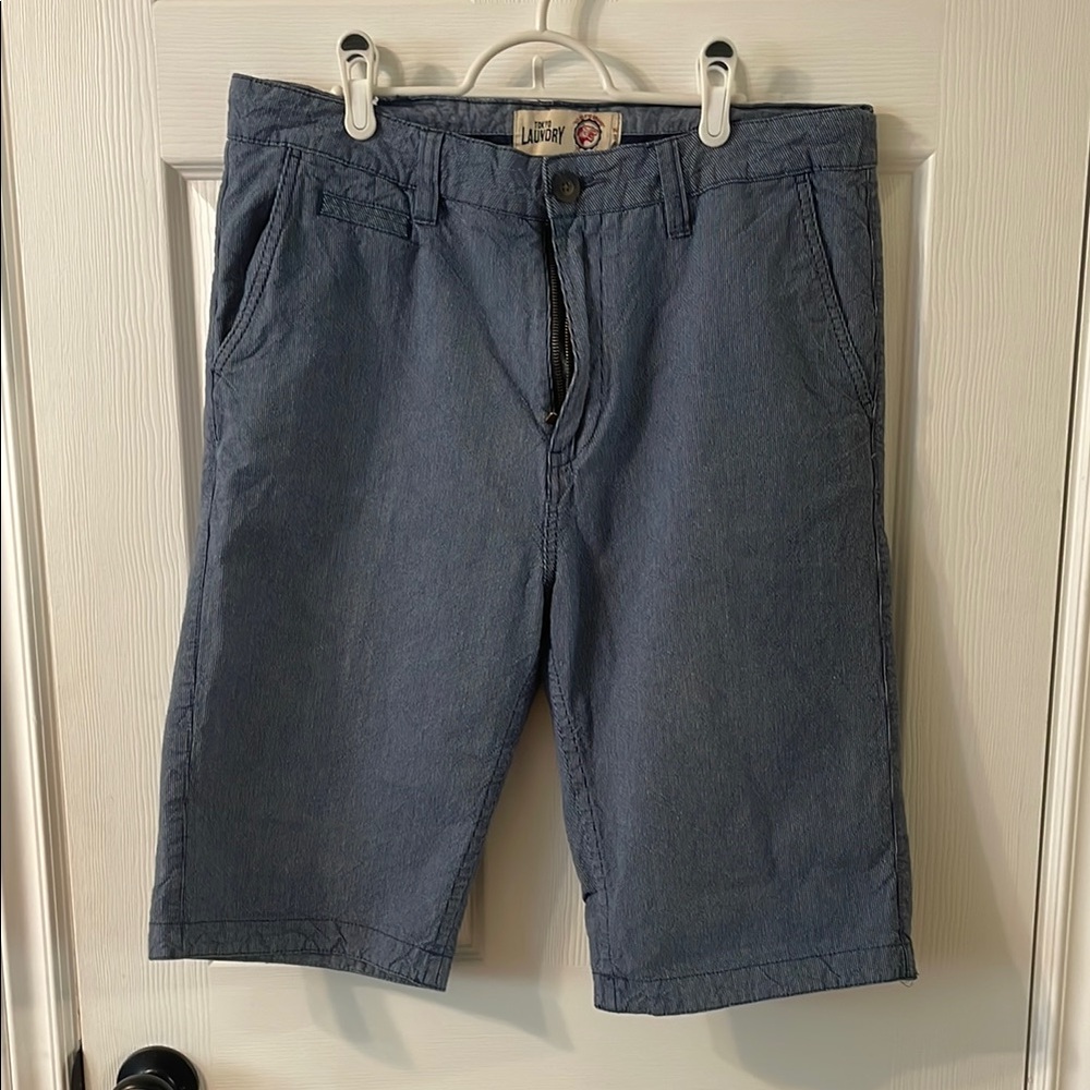 Tokyo Laundry Blue Flat Front Shorts Classic Design